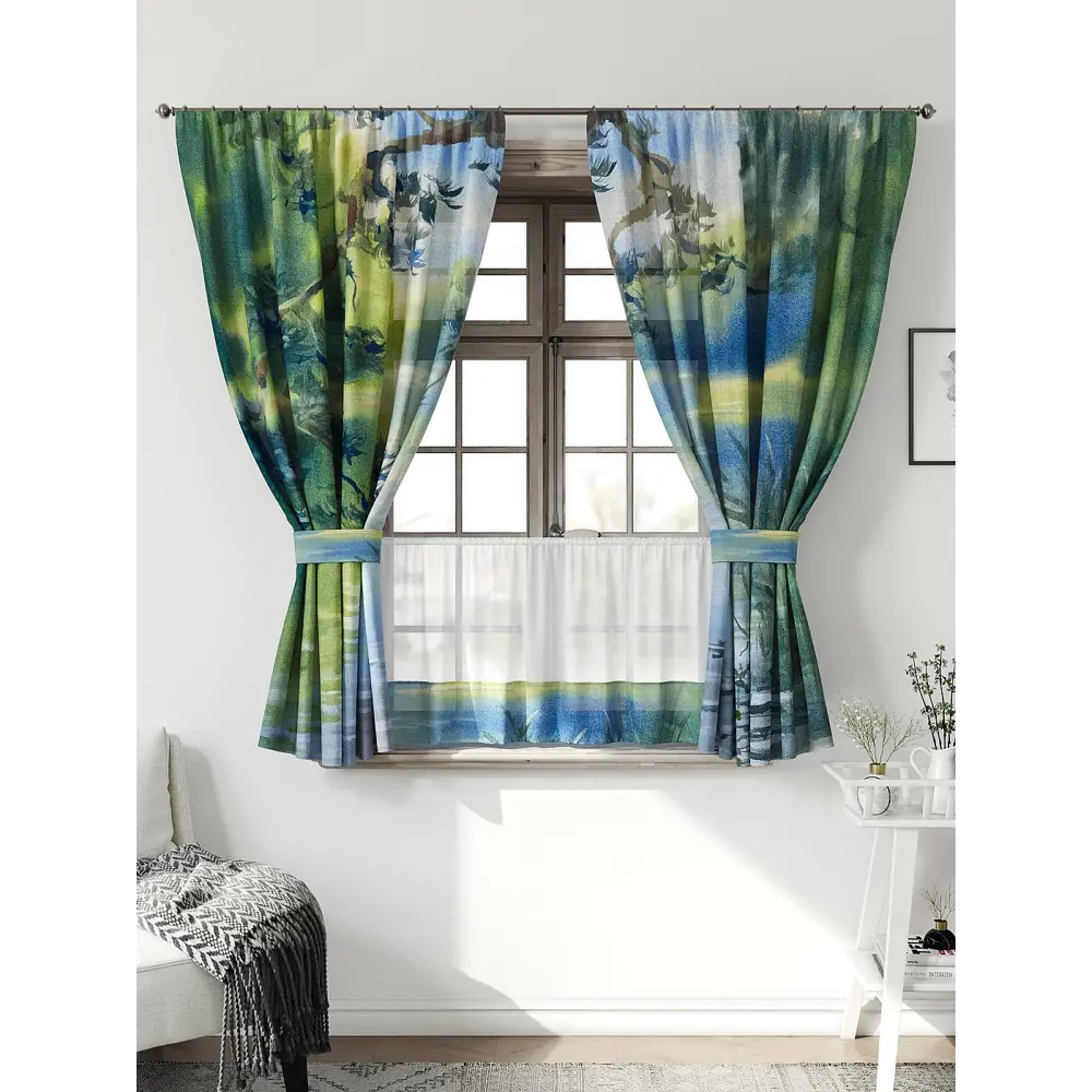 Фото Комплект штор Comfy way CW705159-160 на шторной ленте 160x150 см цвет разноцветный Фото Комплект штор Comfy way CW705159-160 на шторной ленте 160x150 см цвет разноцветный