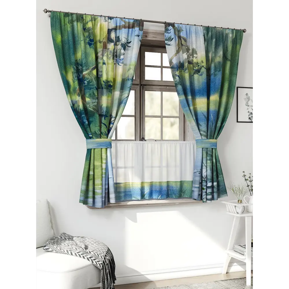 Фото 3 Комплект штор Comfy way CW705159-160 на шторной ленте 160x150 см цвет разноцветный Фото 3 Комплект штор Comfy way CW705159-160 на шторной ленте 160x150 см цвет разноцветный