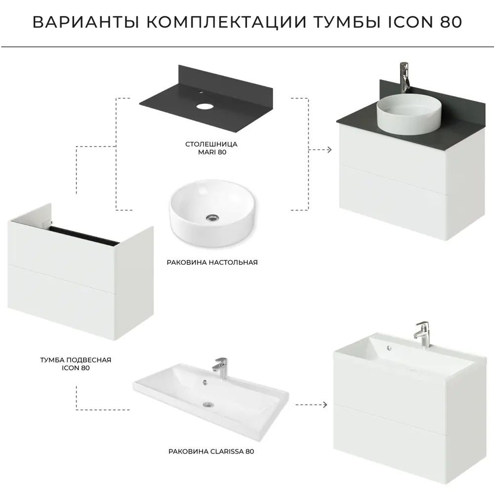 Фото 6 Тумба под раковину Итана Icon 4657792957874 подвесная 80.50см цвет белый глянец Фото 6 Тумба под раковину Итана Icon 4657792957874 подвесная 80.50см цвет белый глянец