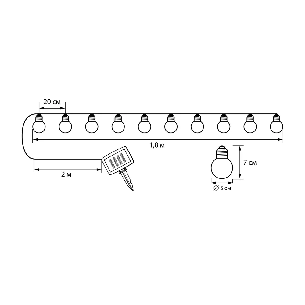 Фото 8 Гирлянда на солнечной батарее Uniel USL-S-126/PT1800 FROST BULBS Матовые лампочки 1.8 м цвет теплый белый Фото 8 Гирлянда на солнечной батарее Uniel USL-S-126/PT1800 FROST BULBS Матовые лампочки 1.8 м цвет теплый белый
