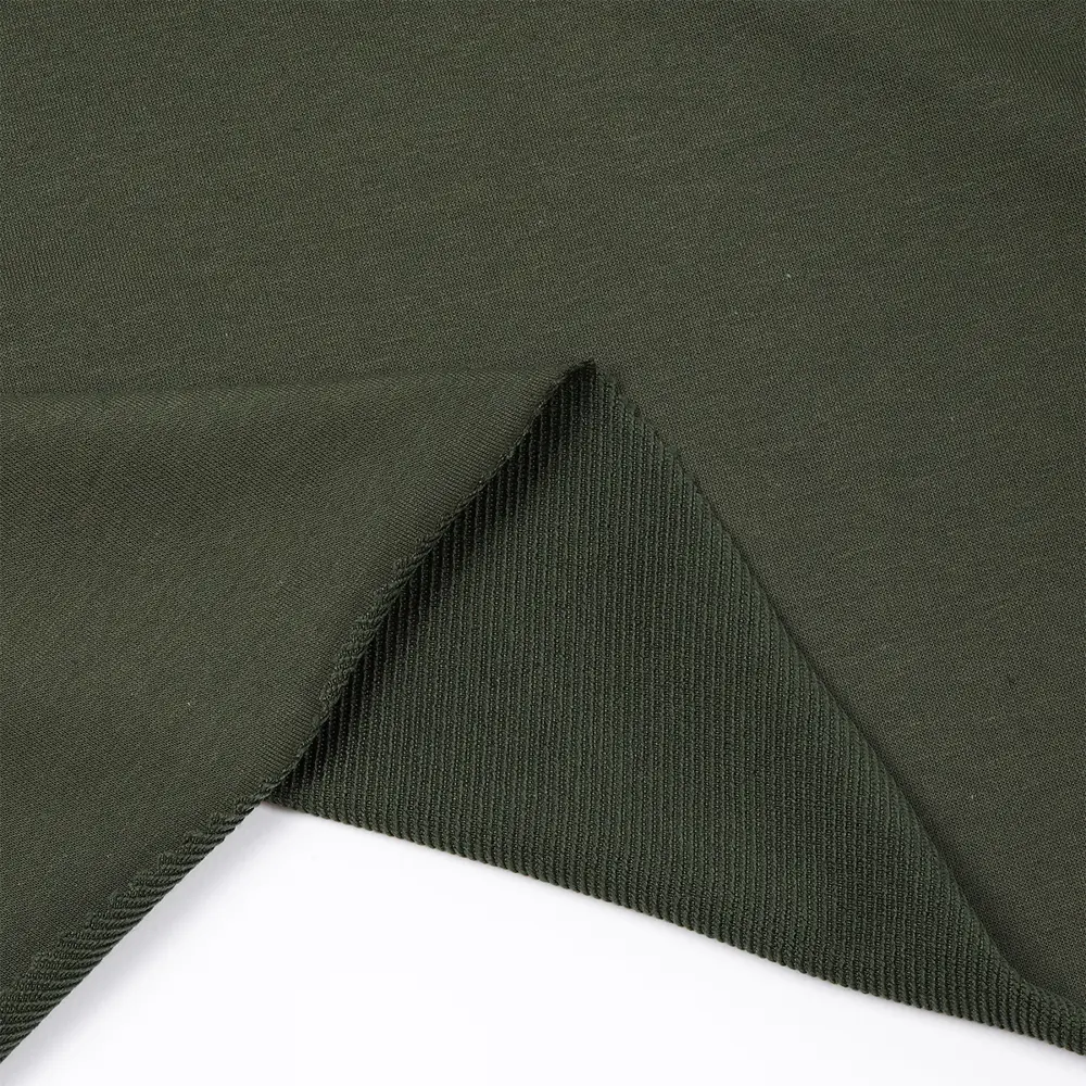 Фото 6 Футер 2х нитка петля Поликоттон стрейч 220г Twill French Terry цв.S096 хаки в нарезке 3м