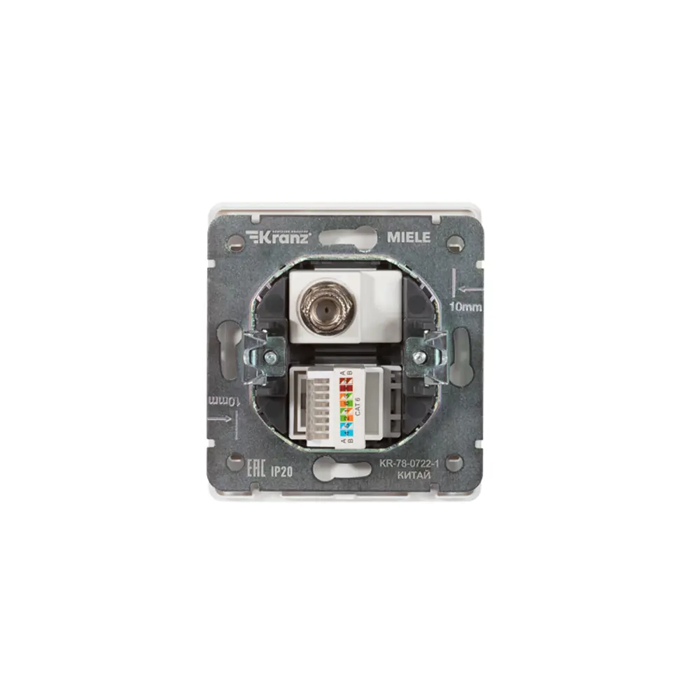 Фото 2 Розетка для телевизора и компьютера встраиваемая Kranz Round KR-78-0722-1 RJ45 цвет перламутр Фото 2 Розетка для телевизора и компьютера встраиваемая Kranz Round KR-78-0722-1 RJ45 цвет перламутр