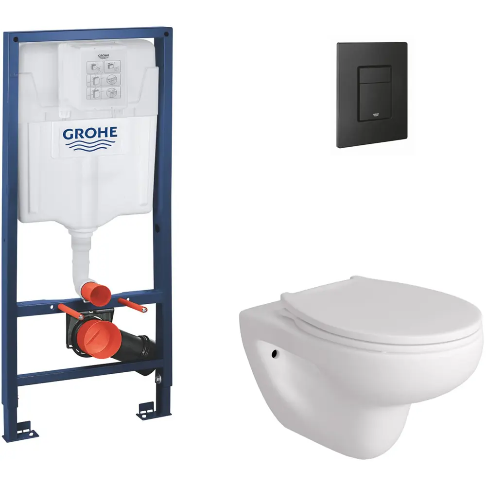 Фото 2 Инсталляция GROHE Solido 3 в 1 с клавишей смыва Even фантомный черный (38811KF0) Alentori FLUIRE 901 унитаз микролифт белый глянцевый Фото 2 Инсталляция GROHE Solido 3 в 1 с клавишей смыва Even фантомный черный (38811KF0) Alentori FLUIRE 901 унитаз микролифт белый глянцевый