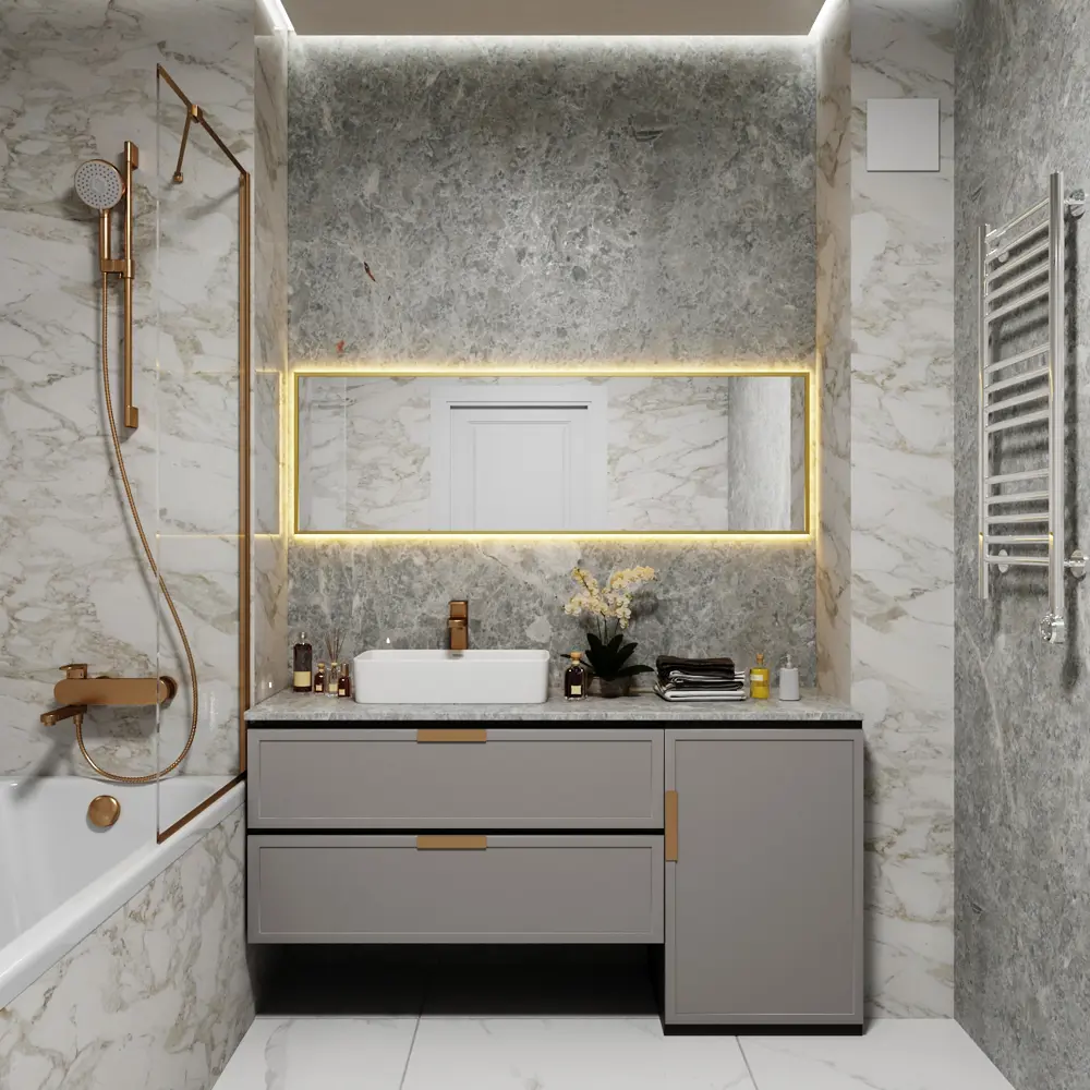 Фото 4 Зеркало со встроенной подсветкой One mirror 14040зст 40x140 см