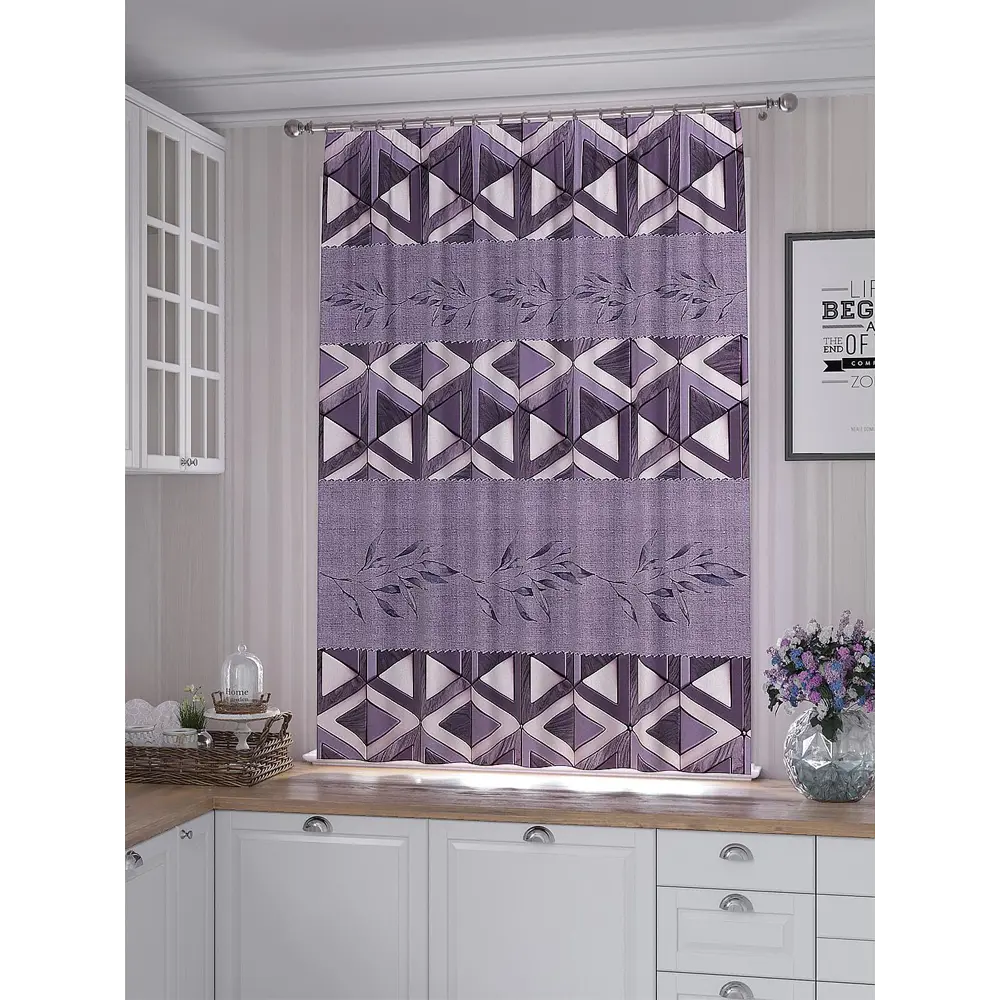 Фото 3 Штора Helga Рикенрис TD-530275 на шторной ленте, 180x150 см, цвет фиолетовый Фото 3 Штора Helga Рикенрис TD-530275 на шторной ленте, 180x150 см, цвет фиолетовый