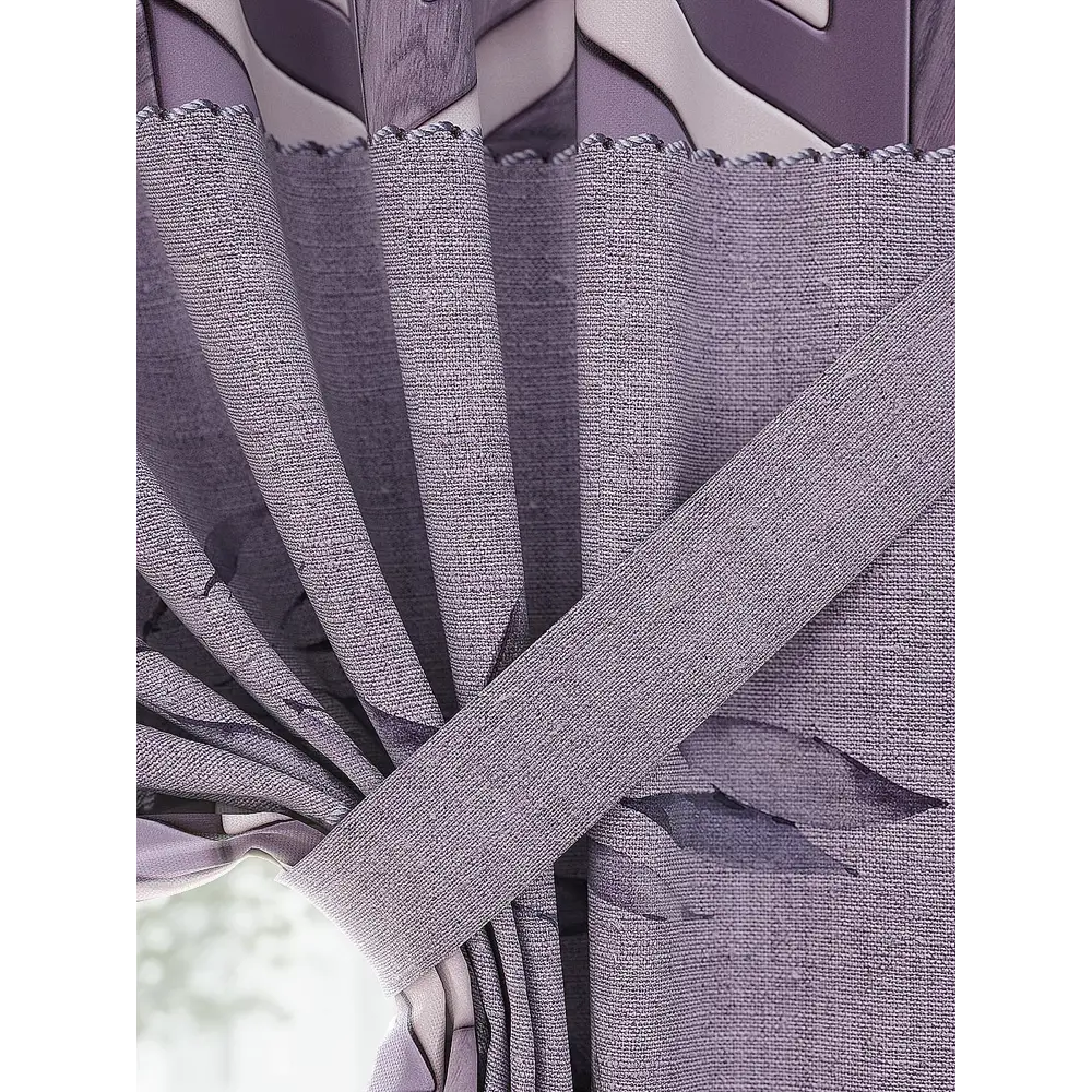 Фото 2 Штора Helga Рикенрис TD-530275 на шторной ленте, 180x150 см, цвет фиолетовый Фото 2 Штора Helga Рикенрис TD-530275 на шторной ленте, 180x150 см, цвет фиолетовый