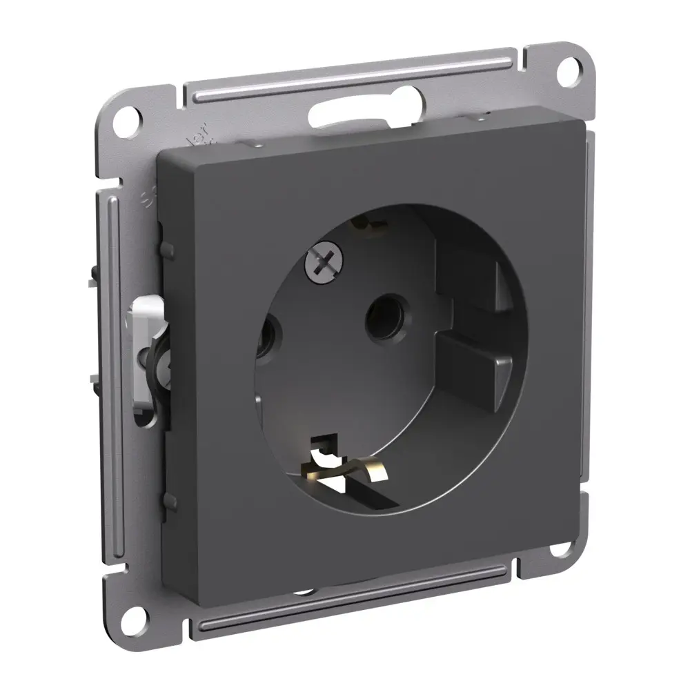 Фото Розетка встраиваемая Systeme electric AtlasDesign ATN001443 с заземлением цвет базальт Фото Розетка встраиваемая Systeme electric AtlasDesign ATN001443 с заземлением цвет базальт