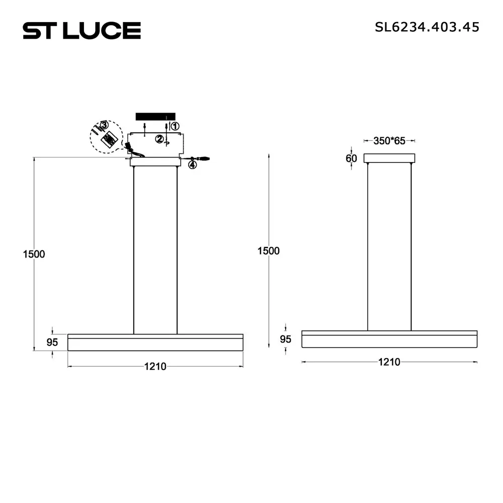 Фото 9 Люстра подвесная светодиодная St luce Splendid Sl6234.403.45 16 м² теплый белый (желтый) свет цвет черный Фото 9 Люстра подвесная светодиодная St luce Splendid Sl6234.403.45 16 м² теплый белый (желтый) свет цвет черный