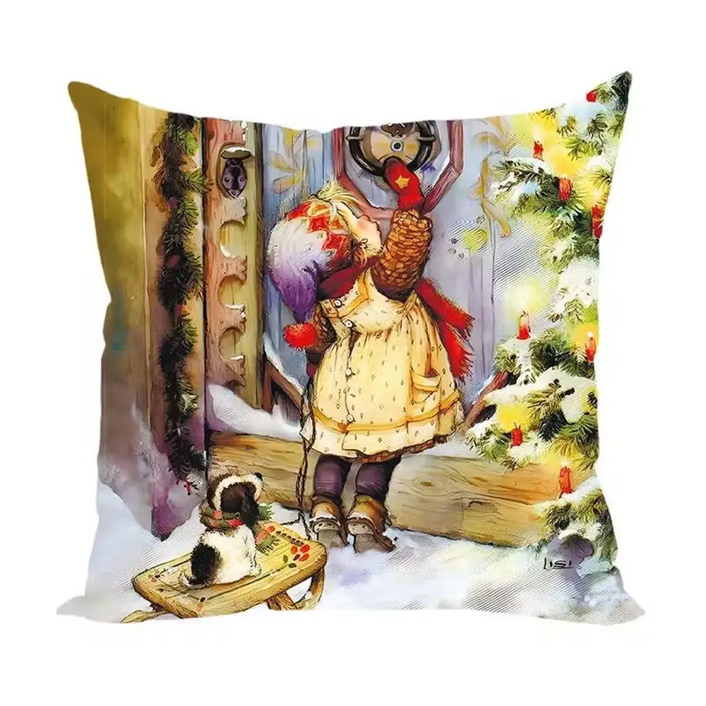 Фото Подушка декоративная Zaberite Рождество стучится в дверь 3917, 40x40 см Фото Подушка декоративная Zaberite Рождество стучится в дверь 3917, 40x40 см