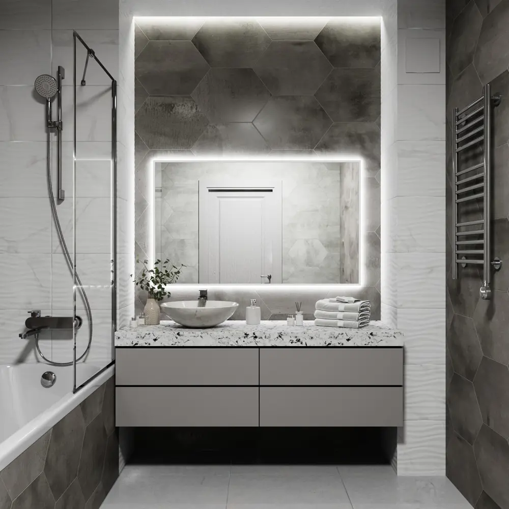Фото 4 Зеркало со встроенной подсветкой One mirror 12090бсх 90x120 см Фото 4 Зеркало со встроенной подсветкой One mirror 12090бсх 90x120 см