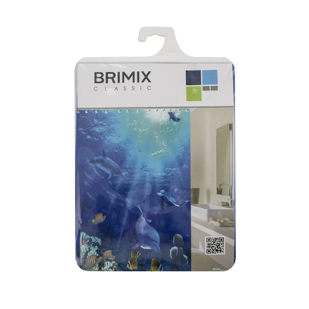 Фото 3 Шторка для ванной комнаты BRIMIX 02-09 180x180см цвет разноцветный Фото 3 Шторка для ванной комнаты BRIMIX 02-09 180x180см цвет разноцветный