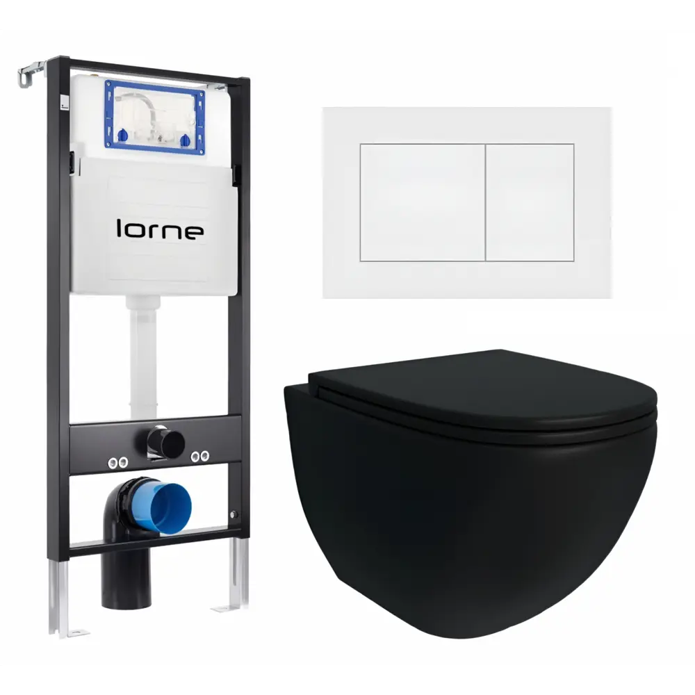 Фото Комплект инсталляция с унитазом Lorne 630268 цвет черный Фото Комплект инсталляция с унитазом Lorne 630268 цвет черный