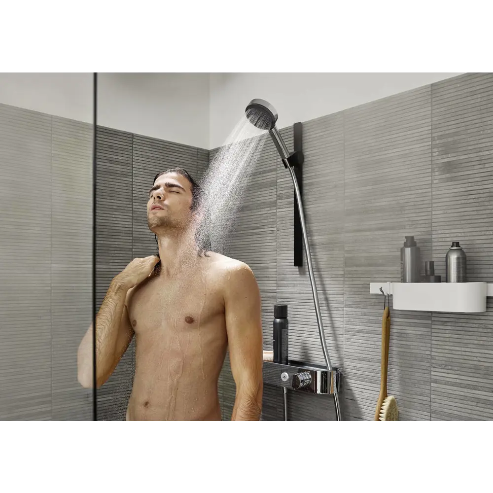 Фото 2 Душевая штанга Hansgrohe 27902670 50 см металл цвет черный матовый Фото 2 Душевая штанга Hansgrohe 27902670 50 см металл цвет черный матовый