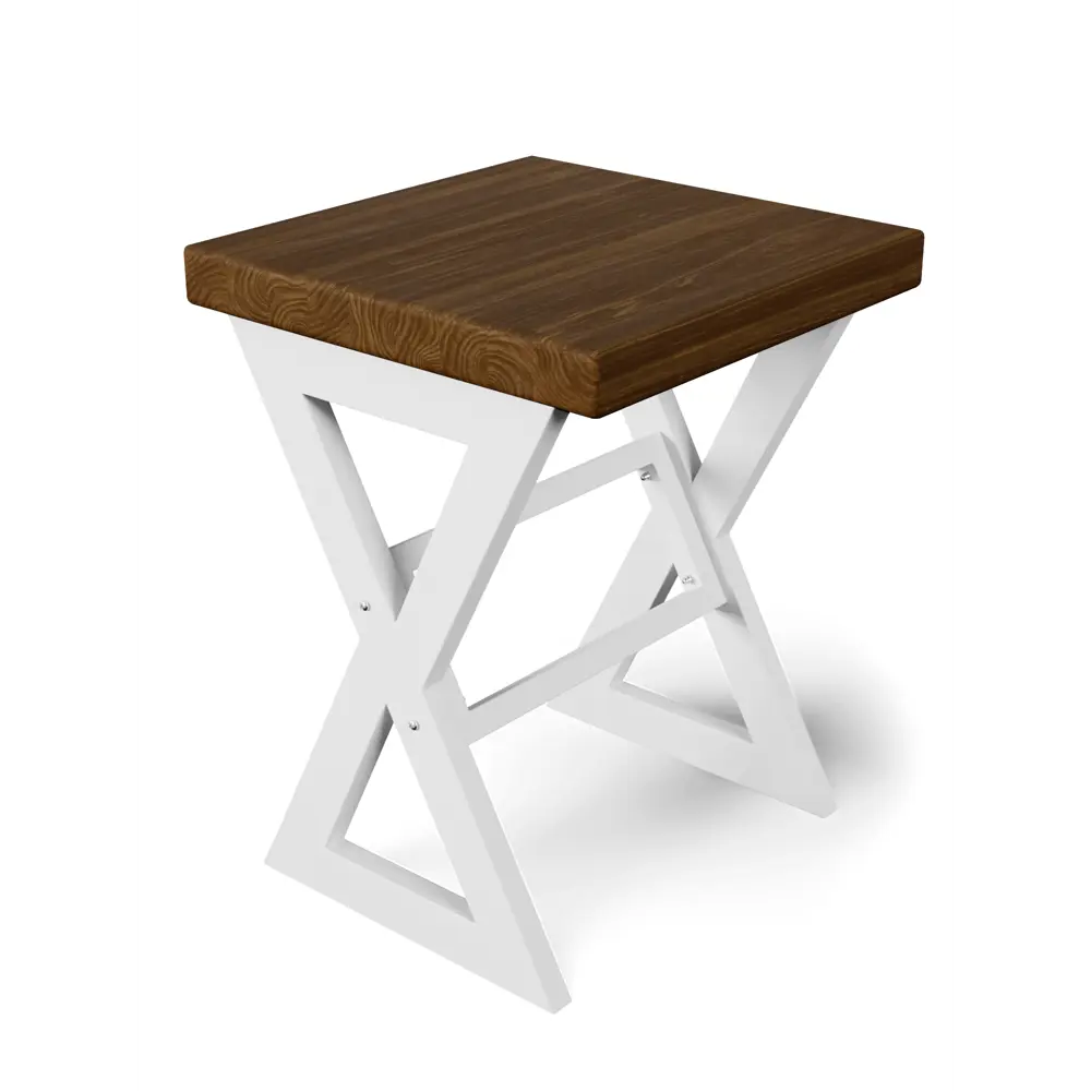 Фото 3 Табурет Табурет Solarius tab-loft-X-temd-white-4 35x45.5x35 см ножки металл белый сиденье сосна цвет коричневый 4 шт Фото 3 Табурет Табурет Solarius tab-loft-X-temd-white-4 35x45.5x35 см ножки металл белый сиденье сосна цвет коричневый 4 шт