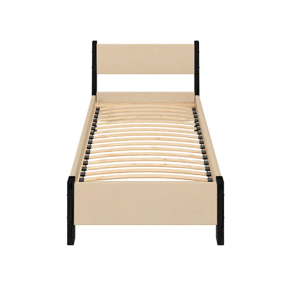 Фото 3 Кровать Solarius Мишка орто основание mkr-obiv-rs3-ser80-190-orto 90 x 80 x 200 см дерево цвет бежевый/антрацит Фото 3 Кровать Solarius Мишка орто основание mkr-obiv-rs3-ser80-190-orto 90 x 80 x 200 см дерево цвет бежевый/антрацит