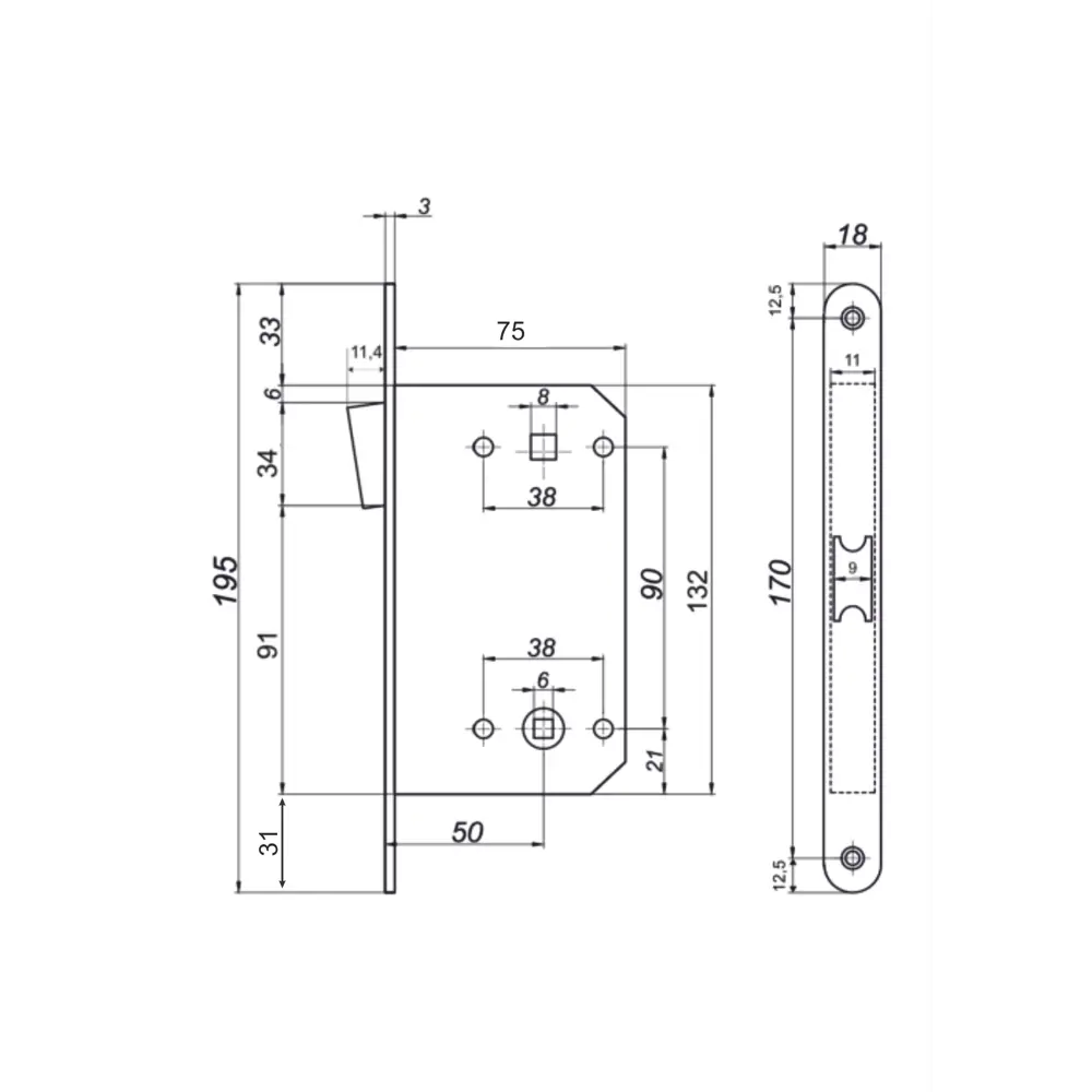 Фото 3 Межкомнатный механизм под фиксатор Vettore WC 530 B-S Magnet MBP черный матовый Фото 3 Межкомнатный механизм под фиксатор Vettore WC 530 B-S Magnet MBP черный матовый