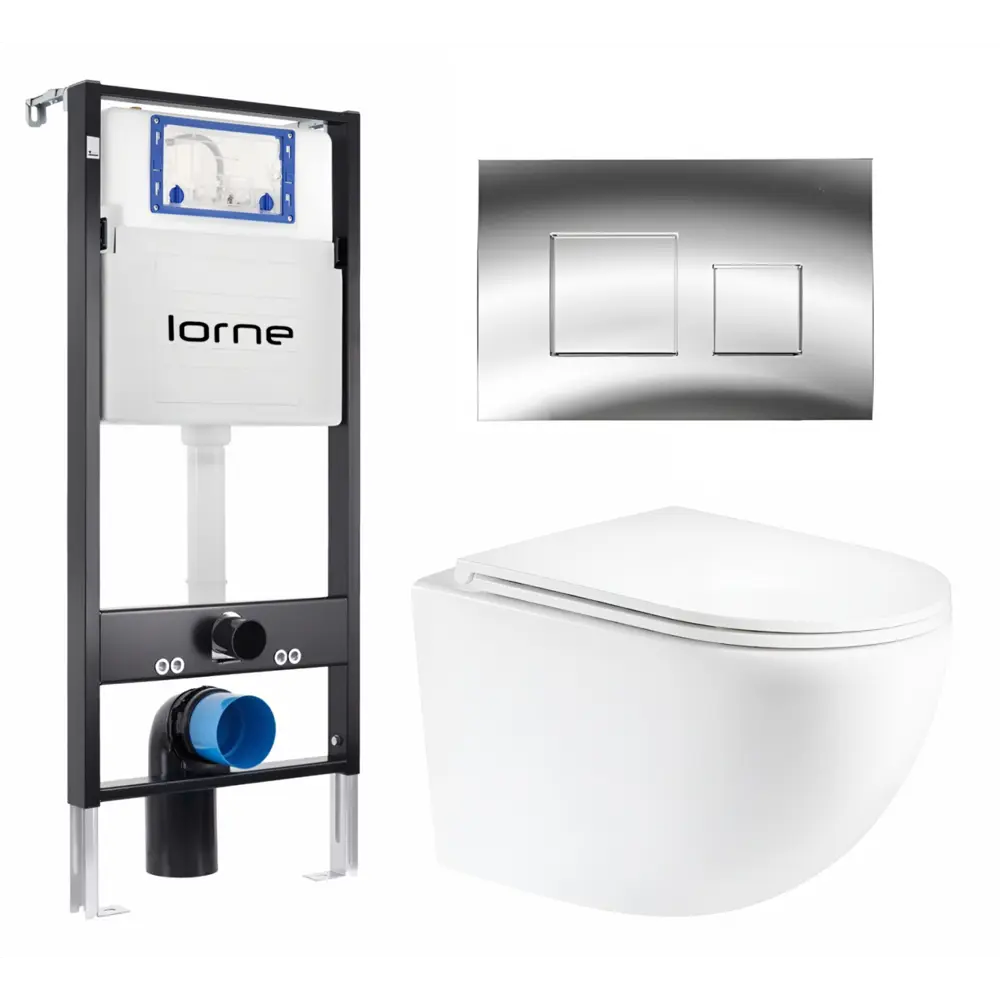 Фото Комплект инсталляция с унитазом Lorne 630298 цвет белый Фото Комплект инсталляция с унитазом Lorne 630298 цвет белый