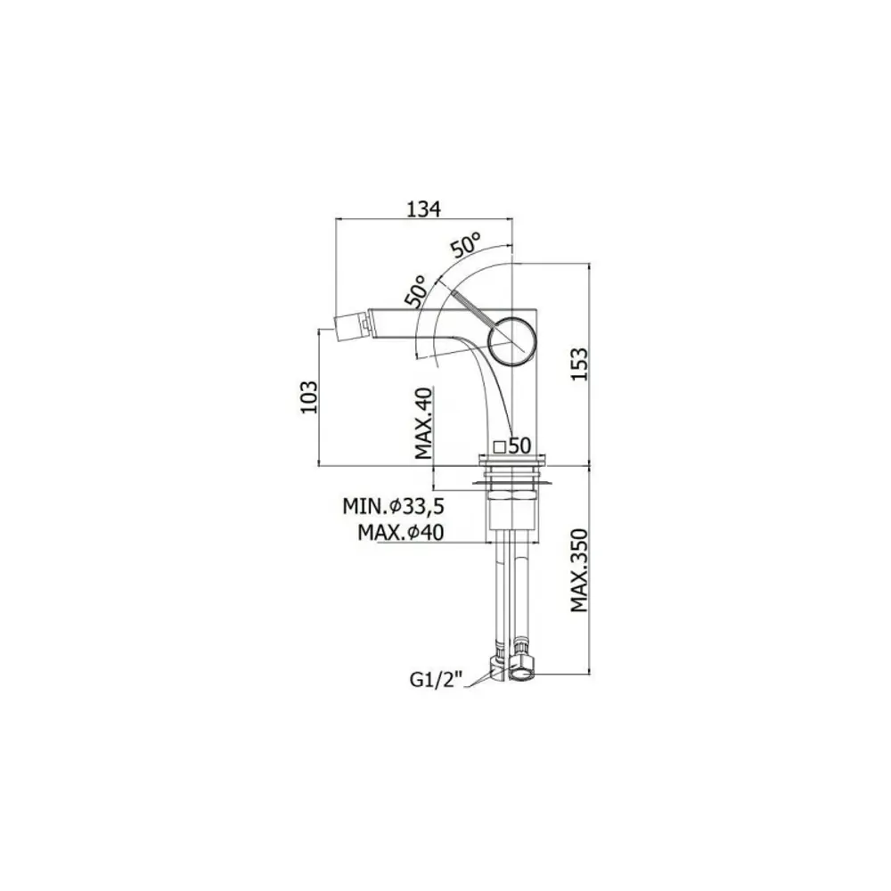 Фото 2 Смеситель для биде Paffoni Rock RO131CR однорычажный цвет хром Фото 2 Смеситель для биде Paffoni Rock RO131CR однорычажный цвет хром