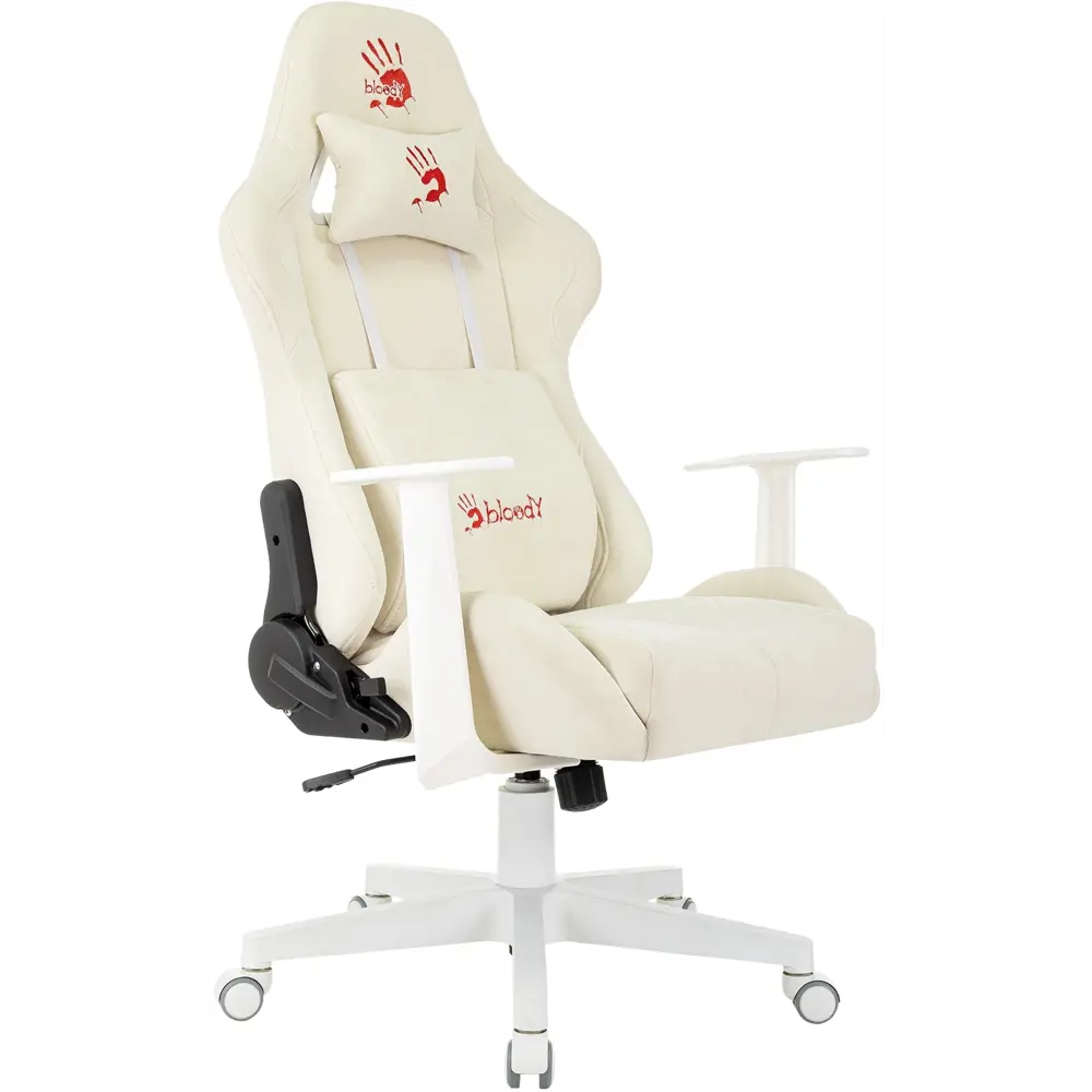 Фото Игровое кресло A4tech Bloody GC-570 70x124x43 см ткань цвет белый Фото Игровое кресло A4tech Bloody GC-570 70x124x43 см ткань цвет белый