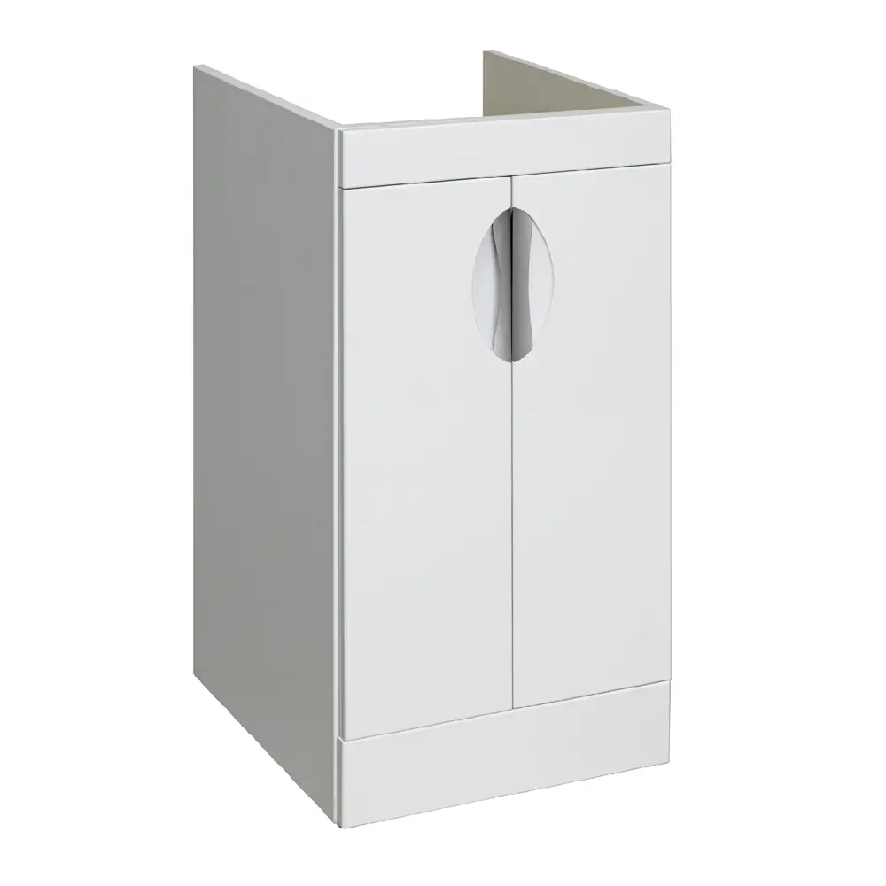 Фото 2 Мебель для ванной Runo ЛИРА 45 тумба с раковиной Gamma 105 левое крыло с зеркалом Лира 105 цвет белый глянец