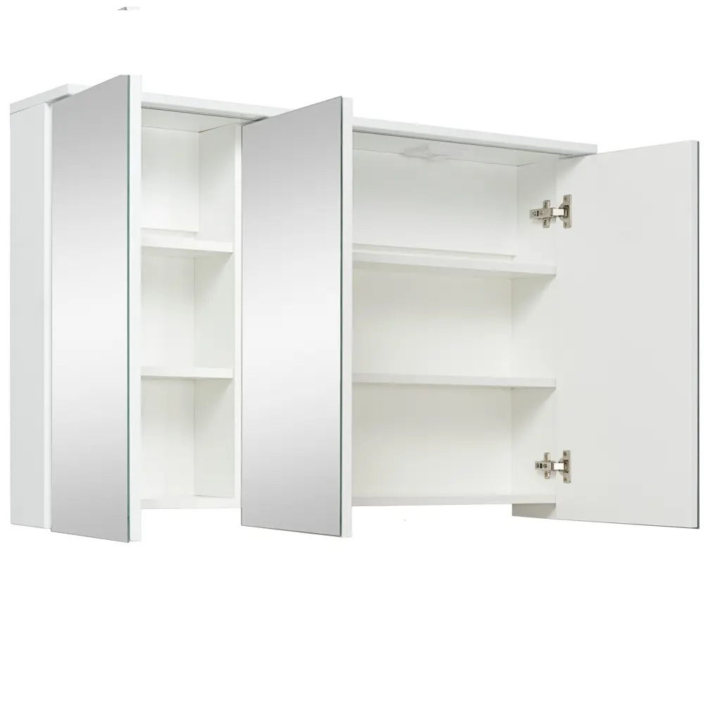 Фото 4 Мебель для ванной Runo ЛИРА 45 тумба с раковиной Gamma 105 левое крыло с зеркалом Лира 105 цвет белый глянец