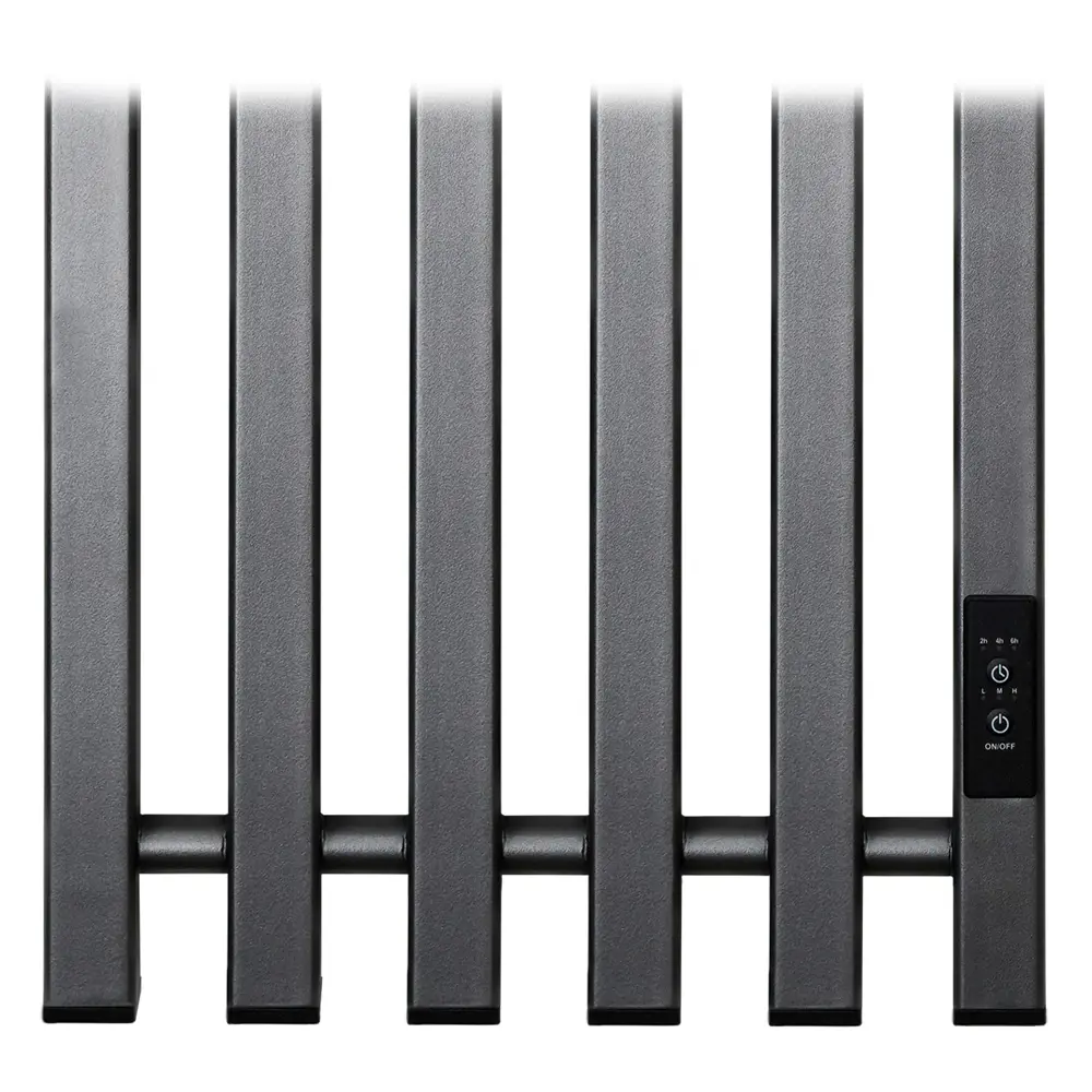 Фото 4 Полотенцесушитель электрический Primoclima Sol Q E Graphite 330x1200 мм 159 Вт с терморегулятором I-образный цвет графитовый Фото 4 Полотенцесушитель электрический Primoclima Sol Q E Graphite 330x1200 мм 159 Вт с терморегулятором I-образный цвет графитовый