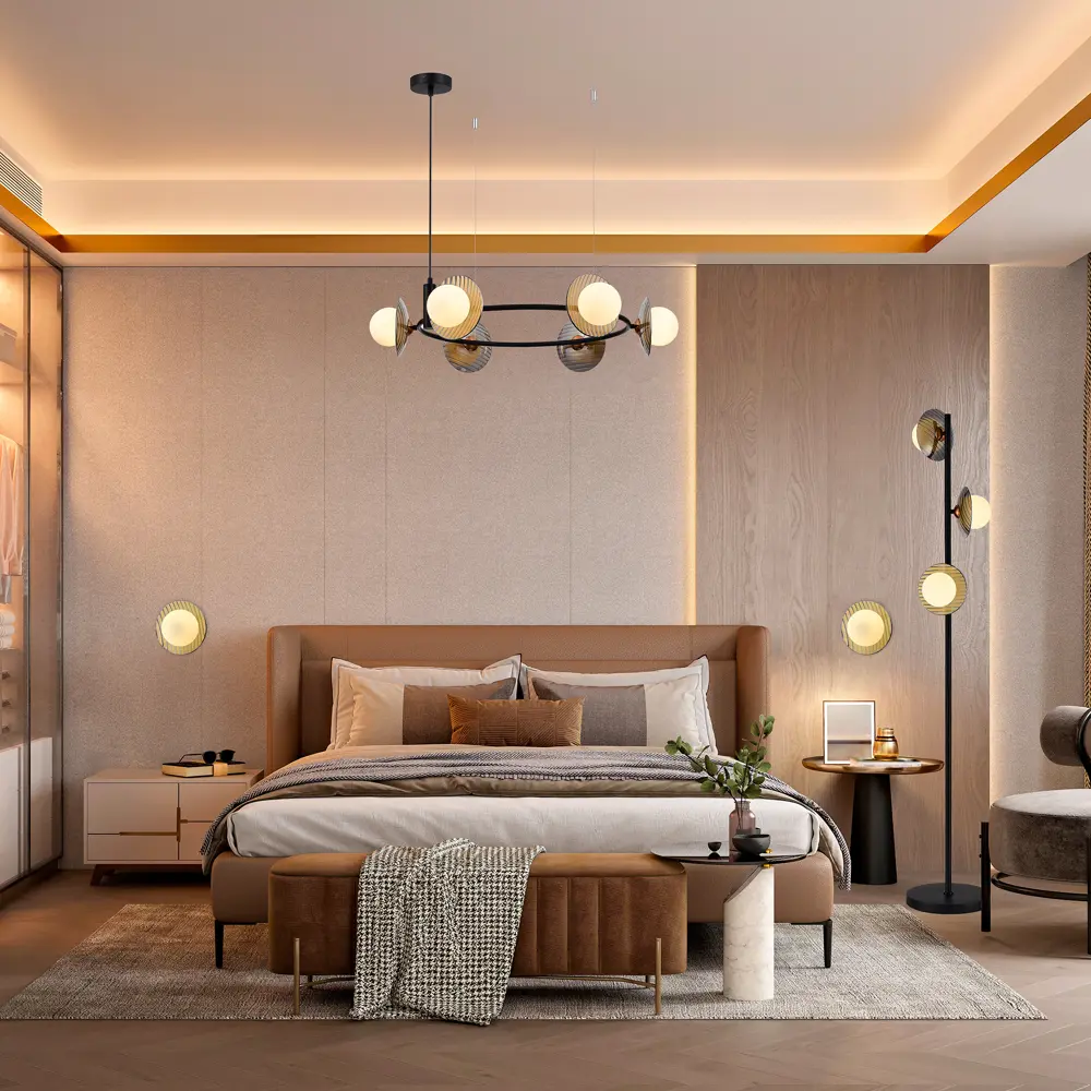 Фото Люстра подвесная светодиодная St luce Noon Sl1521.413.06 11 м² теплый белый (желтый) свет цвет черный Фото Люстра подвесная светодиодная St luce Noon Sl1521.413.06 11 м² теплый белый (желтый) свет цвет черный