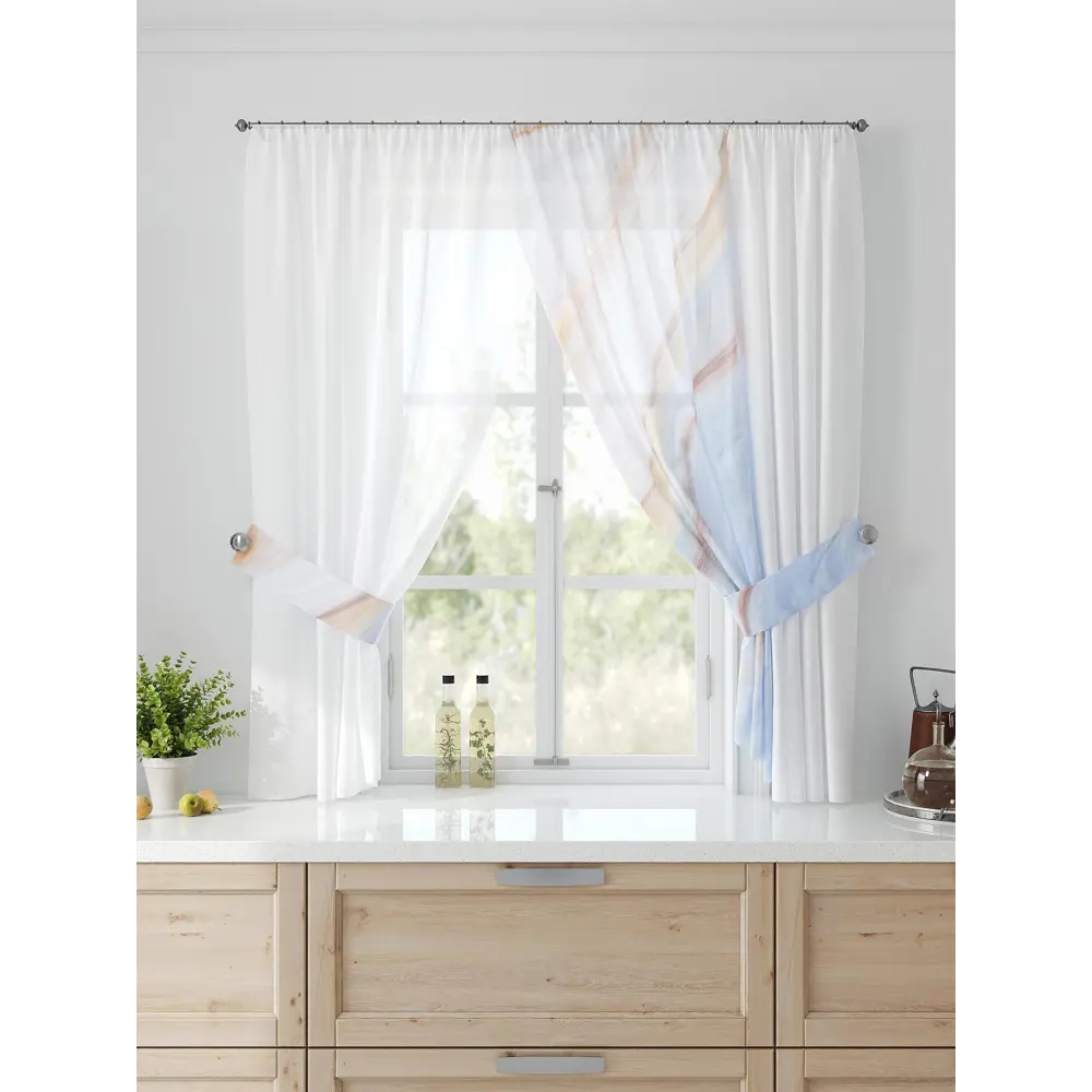 Фото Тюль Comfy way Лерис - 92 CW509092-150 на шторной ленте 150x300 см цвет белый