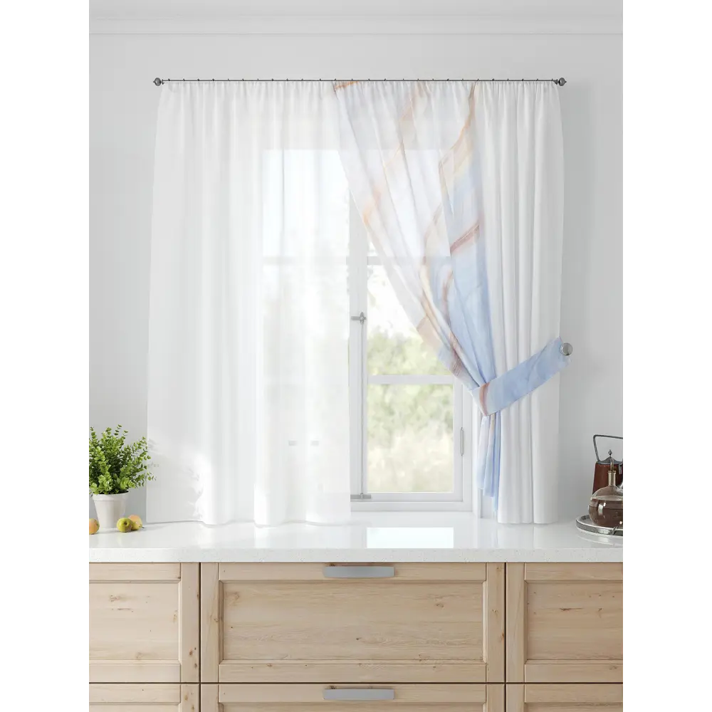 Фото 3 Тюль Comfy way Лерис - 92 CW509092-150 на шторной ленте 150x300 см цвет белый