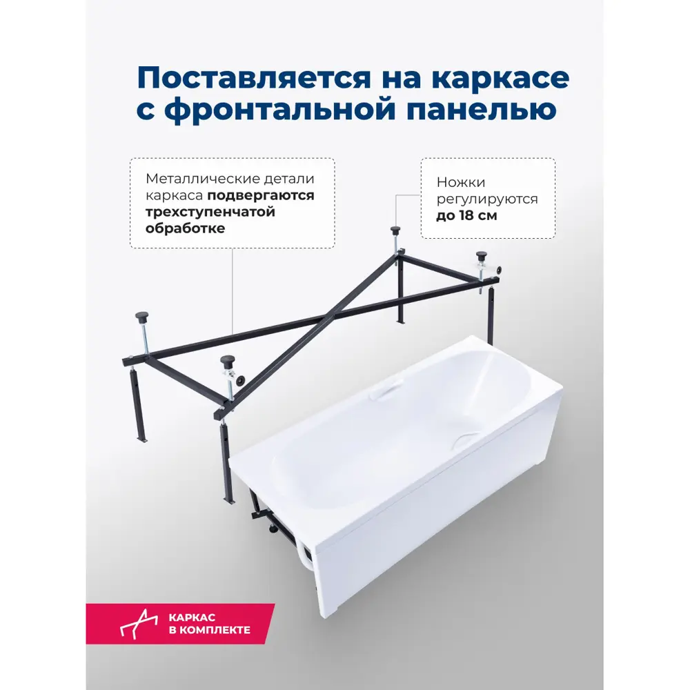 Фото 3 Прямоугольная ванна Aquanet 00347145 акрил 170x70.5см Фото 3 Прямоугольная ванна Aquanet 00347145 акрил 170x70.5см