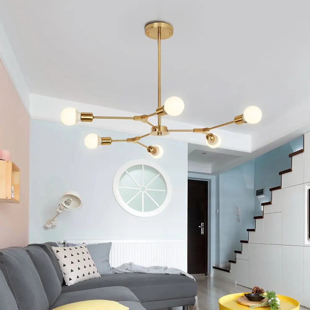 Фото 3 Люстра на штанге Imperiumloft Late d103 193584-26 9 ламп 27 м² цвет латунь Фото 3 Люстра на штанге Imperiumloft Late d103 193584-26 9 ламп 27 м² цвет латунь