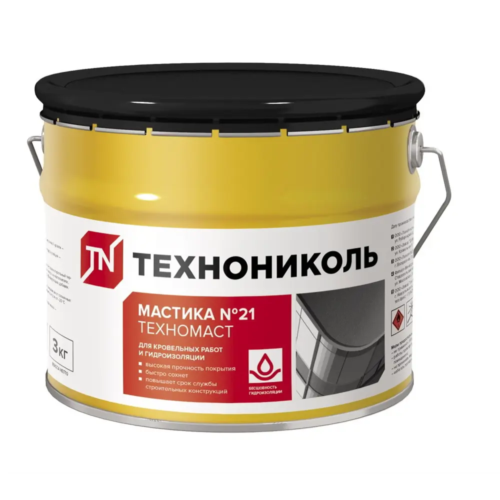 Фото Мастика кровельная Технониколь Техномаст №21 3кг Фото Мастика кровельная Технониколь Техномаст №21 3кг