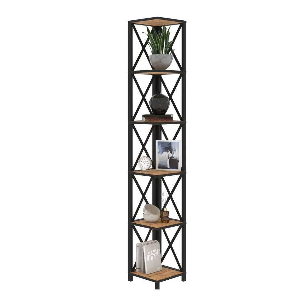 Фото Стеллаж с полками Make mebel Лофт Слим-6 29x182x29 см нагрузка до 20 кг металл цвет антрацит Фото Стеллаж с полками Make mebel Лофт Слим-6 29x182x29 см нагрузка до 20 кг металл цвет антрацит