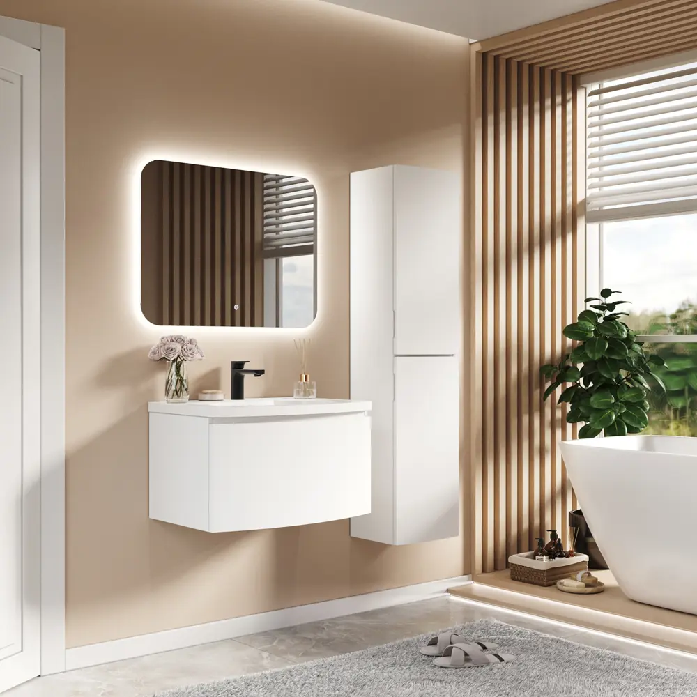 Фото 6 Тумба под раковину подвесная Итана 4657836463828 69.6см цвет бланж, с раковиной Фото 6 Тумба под раковину подвесная Итана 4657836463828 69.6см цвет бланж, с раковиной