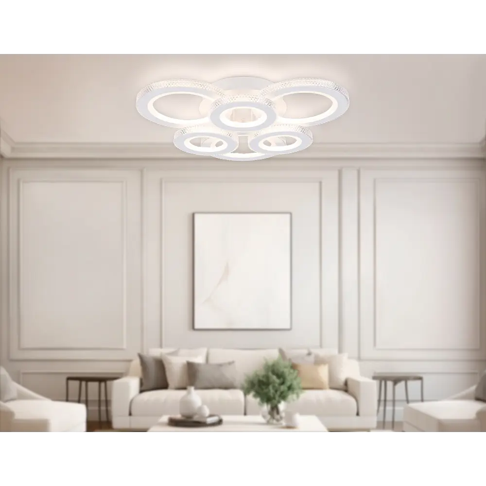Фото 11 Люстра потолочная светодиодная Ambrella light Fa8872 с пультом управления 14 м² нейтральный белый свет цвет белый Фото 11 Люстра потолочная светодиодная Ambrella light Fa8872 с пультом управления 14 м² нейтральный белый свет цвет белый