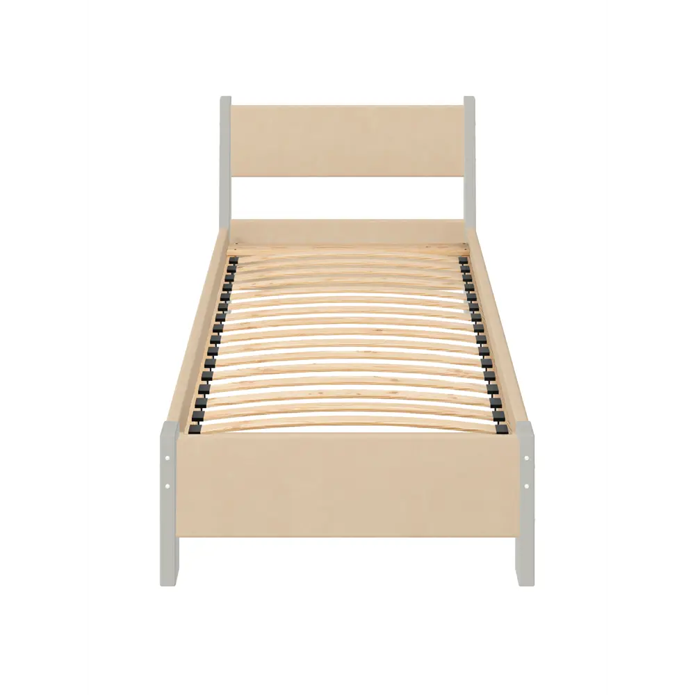 Фото 3 Кровать Solarius Мишка орто основание mkr-obiv-rs3-plat70-200-orto 80 x 80 x 210 см дерево цвет бежевый/платиновый Фото 3 Кровать Solarius Мишка орто основание mkr-obiv-rs3-plat70-200-orto 80 x 80 x 210 см дерево цвет бежевый/платиновый