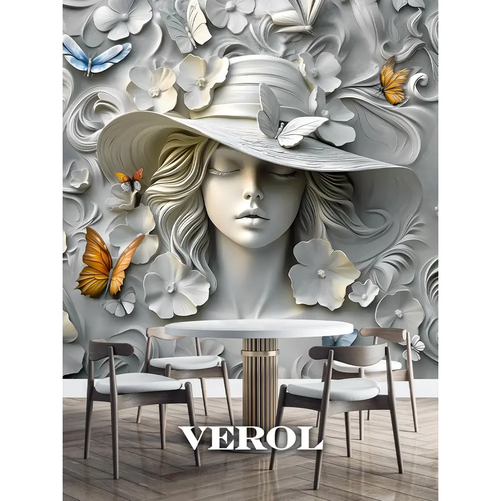 Фото 3 Фотообои 3D флизелиновые Verol Девушка в шляпе 416-ФФО-05986/ 300x283 см Фото 3 Фотообои 3D флизелиновые Verol Девушка в шляпе 416-ФФО-05986/ 300x283 см