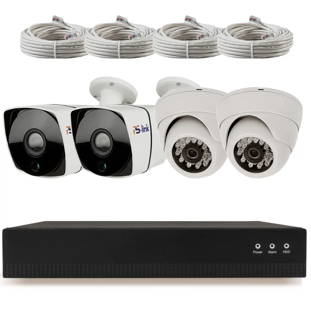 Фото 6 Комплект видеонаблюдения IP PS-link KIT-B204IP-POE 2 Мп 2 камеры для помещения 2 для улицы с POE питанием 2615 Фото 6 Комплект видеонаблюдения IP PS-link KIT-B204IP-POE 2 Мп 2 камеры для помещения 2 для улицы с POE питанием 2615