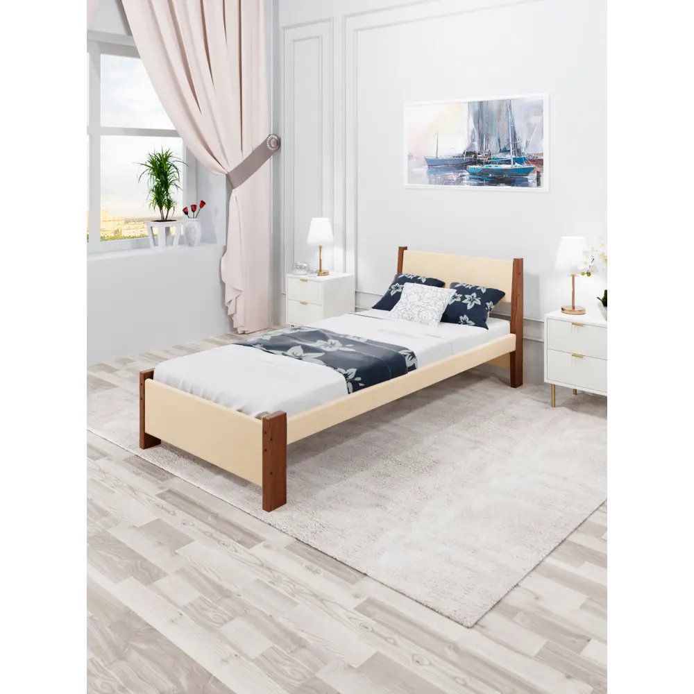 Фото Кровать Solarius Мишка сплошное основание mkr-obiv-rs3-temd80-200-full 90 x 80 x 210 см дерево цвет бежевый/темный дуб Фото Кровать Solarius Мишка сплошное основание mkr-obiv-rs3-temd80-200-full 90 x 80 x 210 см дерево цвет бежевый/темный дуб