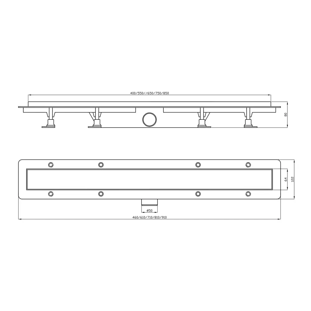 Фото Трап для душа Plastbrno Design 2 SZH комбинированный затвор 91x12,2 см Фото Трап для душа Plastbrno Design 2 SZH комбинированный затвор 91x12,2 см