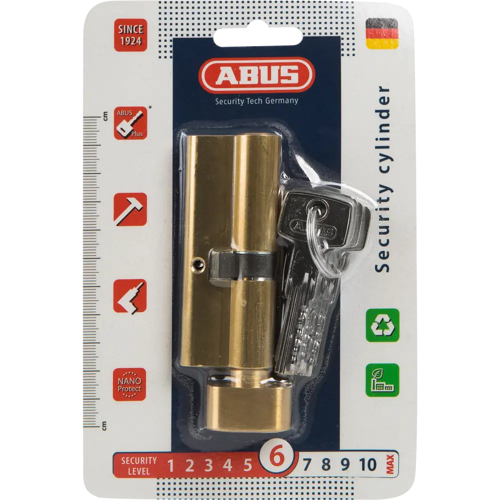 Фото 4 Цилиндр Abus KD6MM Z45/K35, 45x35 мм, ключ/вертушка, цвет золото Фото 4 Цилиндр Abus KD6MM Z45/K35, 45x35 мм, ключ/вертушка, цвет золото