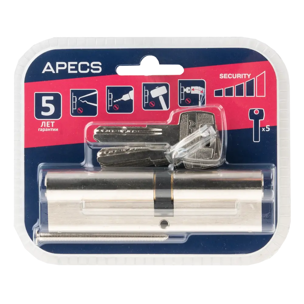 Фото 4 Цилиндровые механизмы Apecs Pro LM-110(50/60)-NI 110 мм, ключ/ключ, цвет никель Фото 4 Цилиндровые механизмы Apecs Pro LM-110(50/60)-NI 110 мм, ключ/ключ, цвет никель