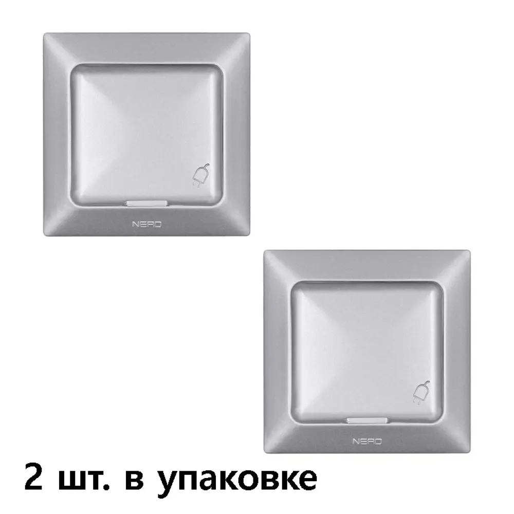 Фото Розетка встраиваемая Ne-ad Aras 93-122-09-P с заземлением и крышкой цвет серебро Фото Розетка встраиваемая Ne-ad Aras 93-122-09-P с заземлением и крышкой цвет серебро