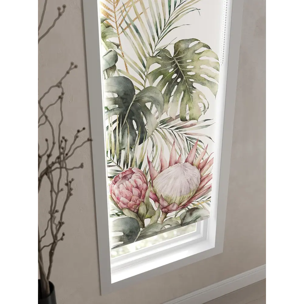 Фото 4 Рулонная штора AT Home Спарус 52x170 см цвет белый, зеленый, розовый Фото 4 Рулонная штора AT Home Спарус 52x170 см цвет белый, зеленый, розовый