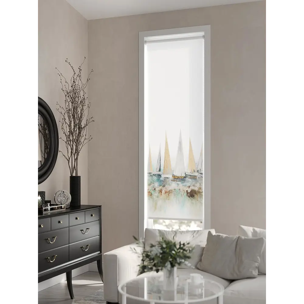 Фото 6 Рулонная штора AT Home Лодки 52x170 см цвет белый, желтый, бирюзовый, золотой