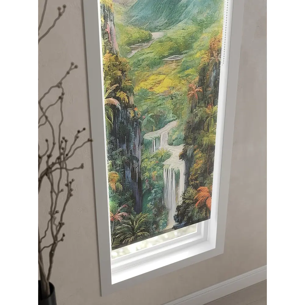 Фото 4 Рулонная штора AT Home Каскада 52x170 см цвет белый, зеленый Фото 4 Рулонная штора AT Home Каскада 52x170 см цвет белый, зеленый