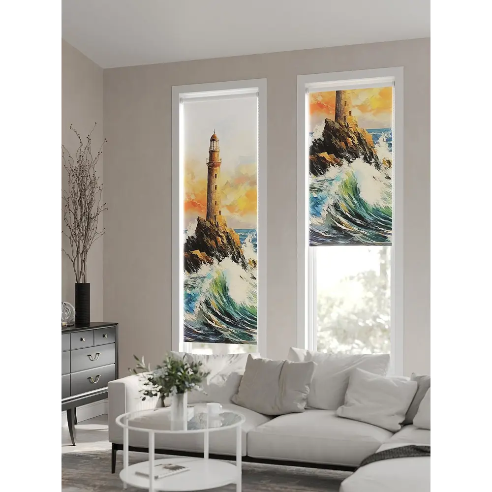 Фото 3 Рулонная штора AT Home Фароэ 52x170 см цвет бежевый, коричневый, бирюзовый Фото 3 Рулонная штора AT Home Фароэ 52x170 см цвет бежевый, коричневый, бирюзовый