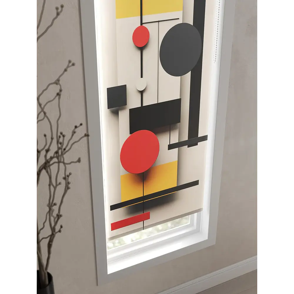 Фото 3 Рулонная штора AT Home Геометрия 52x170 см цвет красный, желтый, черно-белый, черный Фото 3 Рулонная штора AT Home Геометрия 52x170 см цвет красный, желтый, черно-белый, черный