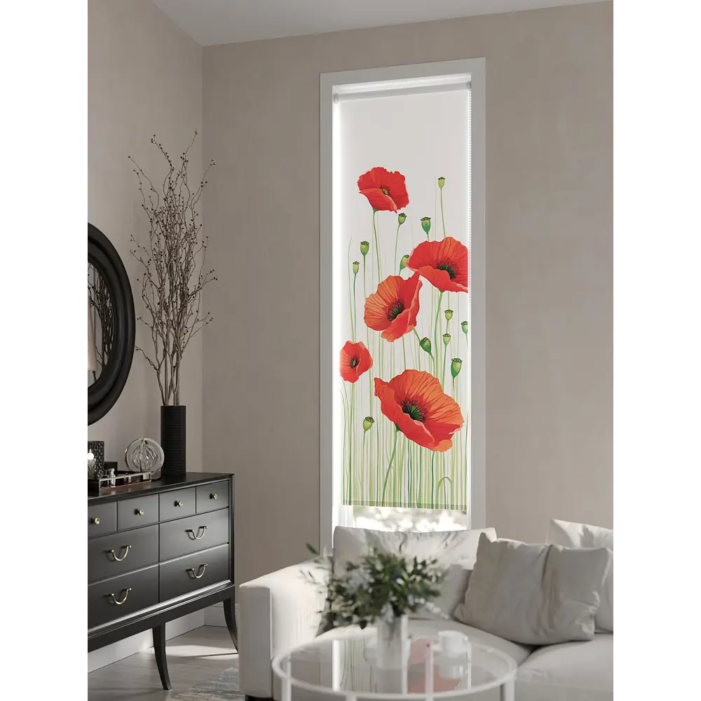 Фото 7 Рулонная штора AT Home Мак 52x170 см цвет белый, красный, зеленый Фото 7 Рулонная штора AT Home Мак 52x170 см цвет белый, красный, зеленый