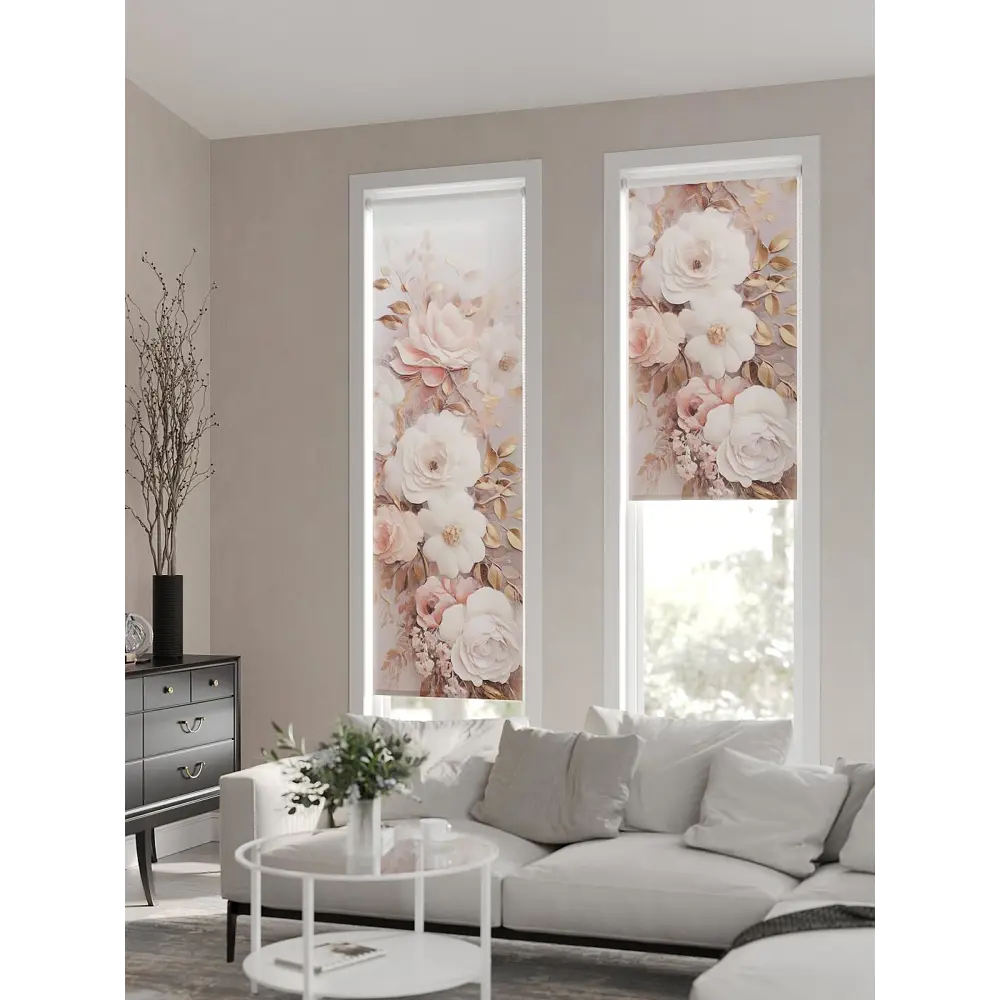 Фото 3 Рулонная штора AT Home Панно 52x170 см цвет бежевый, белый, розовый Фото 3 Рулонная штора AT Home Панно 52x170 см цвет бежевый, белый, розовый